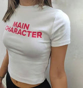 Main Character Baby Tee Crop Top for Women